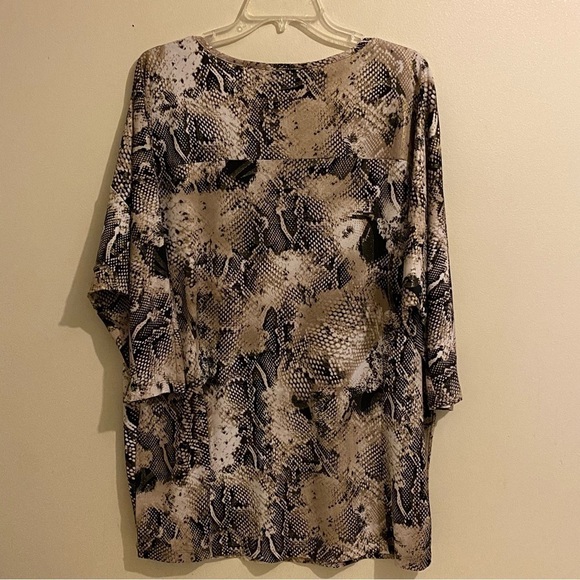Attitudes by Renee LagenLook Shiny Snake Pattern Size M Tunic Casual Boho - Picture 4 of 10